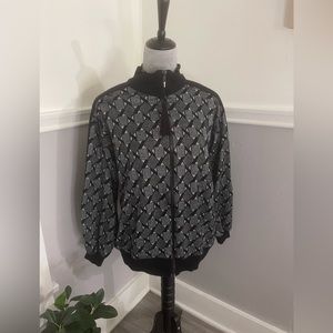 🔵5 For $15🔵 David Brown California Vintage Black Sparkly Zip Up Sweater